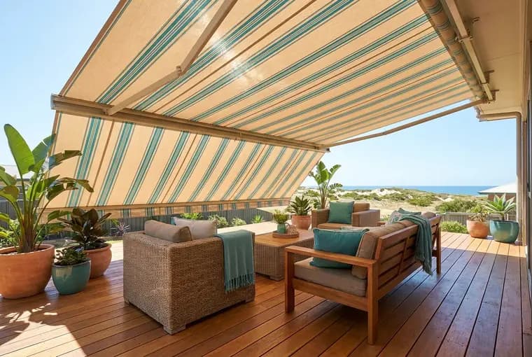 Folding arm awnings in Adelaide (illustrative)